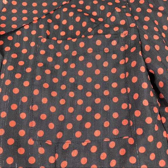 Unique Vintage Retro Sheer Polka Dot Button Down Blouse EUC - Picture 9 of 12